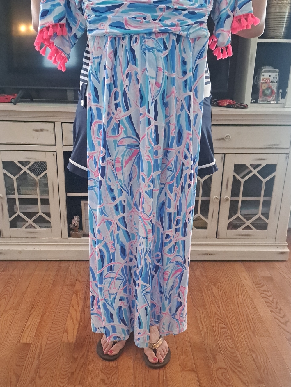 Lily Pulitzer Blue & Pink Printed Maxi Skirt - Picture 5 of 5